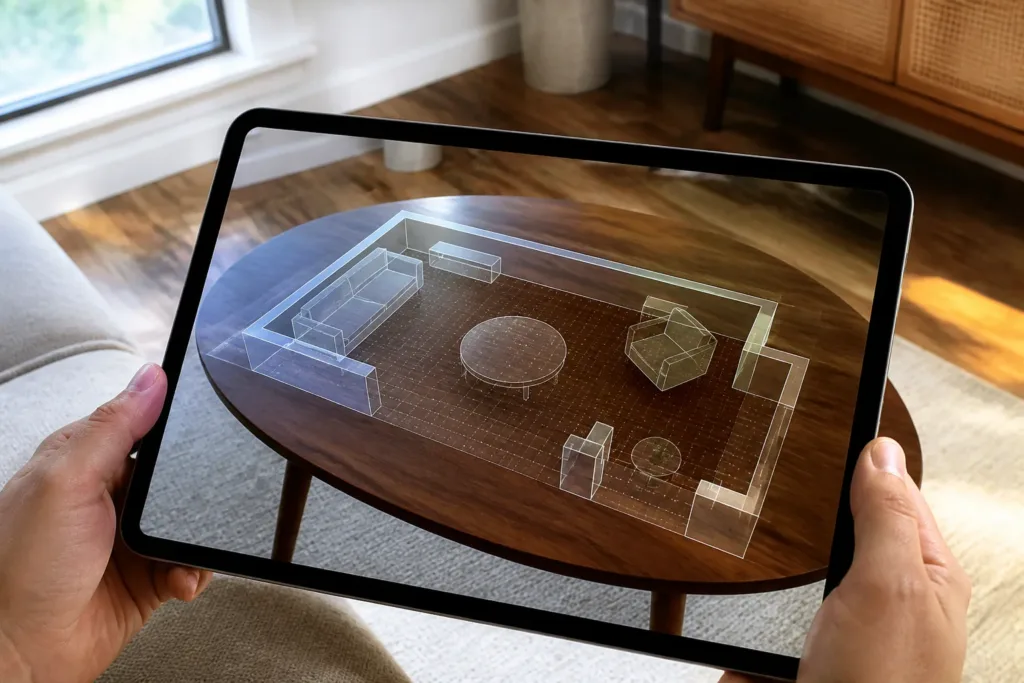Can AI suggest furniture layouts or storage solutions from a room photo, and what information should I provide?