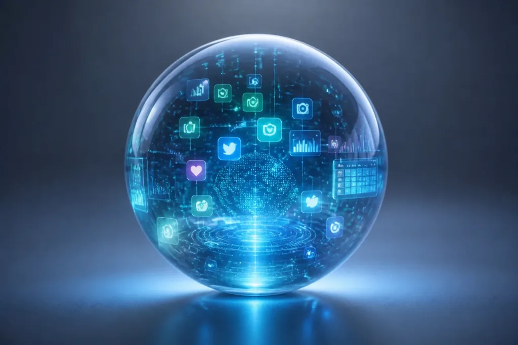 What does AI-powered social media management include, and which tasks can AI automate?